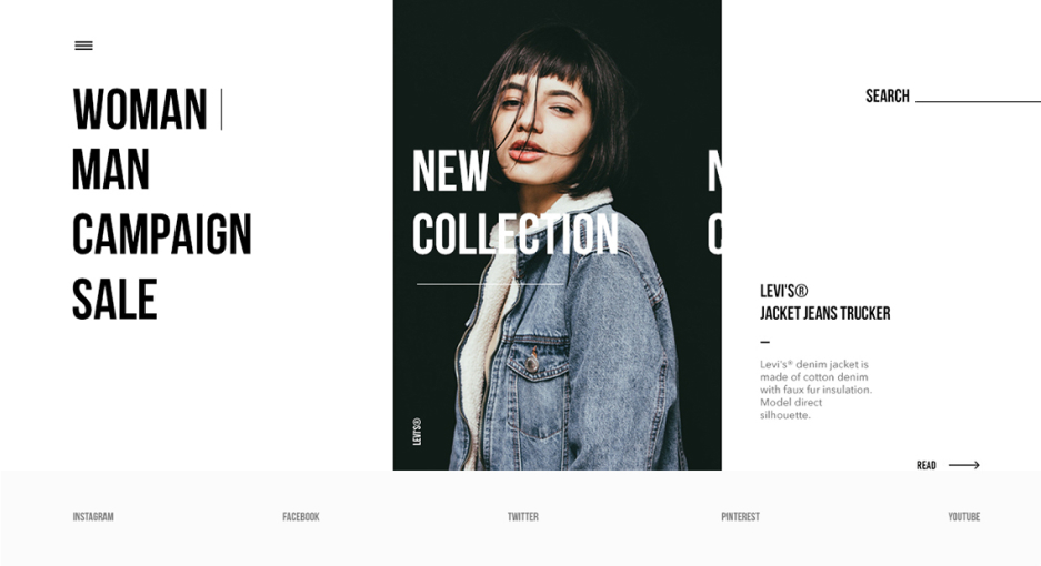Online fashion store Homepage
